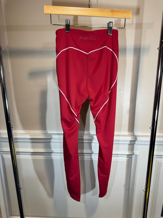 PHERO Movement Pants - PHERO Red High Waisted Leggings Size Small Heart Seam Detail Athletic